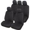 Lupex Shop Trap_N Coprisedili Auto Universale Trapuntato Nero, Set Copri-Sedile fodere per Anteriori e Posteriori, Accessori Interni Auto