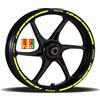 Pimastickerslab Adesivi Cerchioni Moto Set Completo per 2 Ruote 17 Pollici Strisce Cerchi Custom Vari Colori universale Mod.1 cod.RT001 (029 GIALLO FLUO)