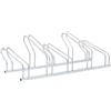 vidaXL Supporto per 5 Bici da Pavimento Autoportante Acciaio Zincato, supporto per bici da pavimento, cavalletto per bici, porta bici autoportante