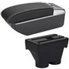 PaCsci Poggia braccio Auto Per Peugeot 208 2012-2018 Bracciolo Box Auto Portaoggetti Bracciolo Bracciolo console centrale(D Black white NoUSB)