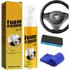 Generic Trim Restorer - Detergente in schiuma per volante auto con e spugna, 100 ml, soluzione per la pulizia dei dettagli automobilistici per finiture in pelle, console centrale, volante portiera