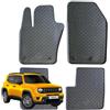 W-Parts SERIE 4 TAPPETI - TAPPETINI IN GOMMA TPE NERI PER JEEP RENEGADE dal 2014 al 2019