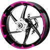 Pimastickerslab Set Completo Adesivi Strisce Cerchi Ruote Moto 17 Pollici Stripes Filetto Cerchioni Gomme Race Sport Graffio Stickers Strips Universale RT0030 (046 Rosa Fluo)