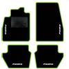 QUEMAR Tappetini Auto compatibili con Ford Fiesta MkVII 7 anche Hibrid dal 2017/Kit Tappeti Moquette e Gomma su Misura (Set 2 Anter.+2 Post.)/Ricami e Colori Personalizzati (4 Ricami, Bordo V.Acido)