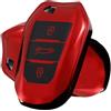 ATFIGII Custodia Chiave per 208 308 508 3008 5008 Cover per chiave per Opel Crossland X Astra ST TPU Guscio per la chiave Keyless 3 Tasti Rosso-Nero