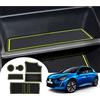 GAFAT Compatibile con Peugeot 208 e-208/2008 e-2008 GT Line 2026 2025-2020 Tappetini Antiscivolo in Gomma per Portaoggetti Bracciolo, Portabicchieri, Cuciture Porta, 208 Accessori (Giallo Verde)
