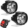 Generic Faro per Motocicletta Universale 6 LED Faretti Ausiliari Anteriori Fendinebbia con Interruttore 2 PCS Attrezzature per Auto