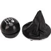 XTevu Kit pomello cambio per auto con testa del pomello del cambio, cuffia e copertura antipolvere - Cambio manuale a 5 marce per Fiat 500 e 500C (2007-2018)