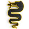 Ricreo Logo per Griglia Anteriore, Alfa Romeo Giulietta, Biscione serpente drago, esterno tuning Accessori compatibile con Alfa Giulietta restyling 2016 (Nero-Giallo)