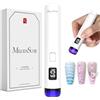 MelodySusie Lampada UV portatile per unghie in gel, ART01R, senza fili, ricaricabile, con display LCD, copertura protettiva per gli occhi, asciugatura per unghie, per decorazione fai da te a casa