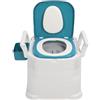 Brrnoo Toilette Comodino per Adulti, Sedia con Braccioli Rimovibili, Sedile Portatile in Pelle PU, Inodore e Mobile WC Solido per Camera Letto
