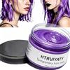HTRUIYATY Cera per Capelli di Colore Viola, Modellamento Temporaneo di Una Volta Tinture per Capelli Naturali di Colore, Crema Acconciatura Temporanea, Cera Styling per Party, Cosplay, Party (Viola)