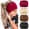 Kavya Fascia Capelli Donna 4 Pcs 7'' Elastico Cerchietto Capelli Donna Movimento Yoga Fasce Per Capelli Bandana Extra Large Headband Boho Accessori Per Capelli (Rosa)