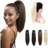 PARXITN Claw Jaw - Extension a clip in coda di cavallo, capelli sintetici, lunghezza 30 cm, per donne biondo naturale