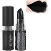 Brrnoo Matita Rossetto Nero Opaco Alto Pigmentato, Trucco Retrò Unico, Labbra Glitter Halloween, Cosmetici Professionali, Feste, Maschere, Cosplay, Halloween