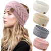 DRESHOW Fascia per Capelli Lavorata a Maglia Calda da Donna Scalda Orecchie All'uncinetto Fasce per Capelli in Pile Spesso