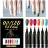Generic Pennarelli per smalto per unghie, 6 colori, a punta fine, per fai da te, donne, uomini, giovani, principianti, madri, manicure, saloni e casa