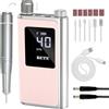BETE professionale per unghie, 40000 giri/min, kit di lime elettriche senza fili con 6 bit, Efile ricaricabile per smalto unghie in gel acrilico, strumenti per manicure, Rosa