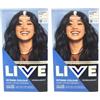 Schwarzkopf LIVE 090 Cosmic Blue Permanent Hair Color, confezione da 2, 143 ml