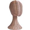 perfk Supporto per parrucca con supporto per testa di manichino, modello di visualizzazione per parrucche in rattan professionale alla moda, porta cappelli,