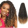 Saisifen 8 Pacchi Boho Dea Box Trecce Capelli All'uncinetto per Le Donne Nere, Pre-ciclo Bohemian Micro Trecce Con Capelli Ricci T27 Biondo Miele Sfumato 10 Pollici(25cm)