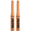 Nyx Professional Makeup Pro Fix Stick Correttore 10 Golden Idrata Corregge Illumina con Acido Ialuronico Tenuta 12h per Pelli da Medie a Scure - 2 Correttori