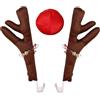 Generisch Corna di Natale per auto, renna con naso, decorazione natalizia, costume per auto, per esterni, in peluche, per campi da golf, vacanze, 43 x 13,5 cm