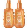 Garnier Ambre Solaire Ideal Bronze Spray Protettivo Azione Anti Età Antiossidante SPF 30 Protezione Alta contro Raggi UVA e UVB - 2 Flaconi da 150ml