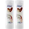 Dove Body Love Restoring Care Crema Corpo Idratante e Nutriente per Pelli Secche con Olio di Cocco e Latte di Mandorla Nutrimento Profondo - 2 Flaconi da 400ml