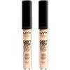 NYX Professional Makeup Correttore Can't Stop Won't Stop Tonalità 1 Pale Liquido Multiuso Lunga Tenuta 24h Waterproof Ultra Pigmentato Corregge Scolpisce e Illumina - 2 Correttori da 3,5ml