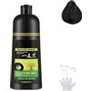Bamideo Herbal Shampoo 500ml, Black Hair DyeShampoo 3 in 1 Instant Hair ColorShampoo, HairColoring Shampoo in 10 Minutes (Black)