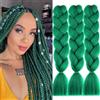 Doren Jumbo Trecce Colorate Capelli Sintetici Kanekalon Estensioni per DIY Crochet Twist Box Jumbo Treccia Capelli 3 Pezzi (61 cm 24 pollici, A24 Verde Scuro)