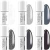 Generic Yoshi - Set di smalti UV per unghie Starry Night, Shooting Star, City Life, Downtown & Glamour Gallery, gel ibrido da 6 ml (nero)