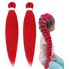 Generico 2pcs Capelli Viola Da Intrecciare,26 Pollici Extension Per Parrucche Intrecciate,Peli Intrecciati Sintetici Pre -Allungati,Accessori Per Cosplay Di Costumi Di Halloween Lunghi Per Bambini (Rosso)