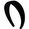 Righe e Pois - Cerchietto per capelli imbottito in velluto - larghezza CM 4 - spessore 1 cm - fermcapelli eleganti (Nero)