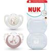 NUK First Choice Ciuccio | 0-6 mesi | Ciuccio ortodontici | Calma il 99% dei bambini** | Pinguino / Giraffa | Confezione da 2