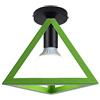 iDEGU Lampada da Soffitto Moderna a Forma di Gabbia Triangolo Geometrico Plafoniera Vintage E27 illuminazione per Camera da Letto, Soggiorno, Ristorante, 25cm, Verde