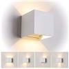 Planetitaly Applique Lampada LED per Esterni Interni IP65 Potenza 12W Resa Luminosa 100W 1000 Lumen Doppio Fascio di Luce Regolabile CCT da 3000K a 6500K Cubo applique muro parete