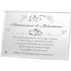 Generico Targa Venticinquesimo Anniversario di Matrimonio | Regalo 25° Anniversario in Cristallo con supporto | Elegante Placca per nozze d'argento. (Argentato, 25 anni)