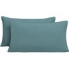 Poligino Federe Cuscini Letto Matrimoniale 50x80cm 2 PCS, Federe per Cuscini con Invisibile Cerniera in Premium Microfibra, Copri Cuscino Letto Anallergico e Traspirante, Verde