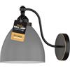 LEDSone Moderno Vintage Retro Industriale Collo di Cigno Braccio in Metallo E27 Sconce Montaggio A Parete Set Luce Apparecchio per Soggiorno Sala da Pranzo Cucina, Arancione (Grigio)