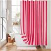 Ohocut Tenda da Doccia a Righe Verticali, Carina Tenda da Bagno in Stile Farmhouse Vintage Retrò, Tenda da Doccia Impermeabile in Poliestere Moderna per Bagno 182x182 cm (Rosa Doppia)