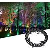 CYHTYM Luce dell'albero dell'anello all'aperto Luce circolare per alberi di palma da esterno a 7 colori, cambio colore automatico in 5 secondi, AC220V, faretto LED da giardino(6 SETS)