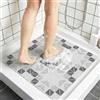 BLESWIN Tappeto Doccia Antiscivolo Quadrato 60x60 cm PVC Luffa, Tappetino Doccia Drenaggio Rapido, Tappeto Bagno Antiscivolo Zone Umide, Antimuffa, Asciugatura Veloce, Geometria grigia