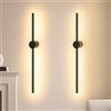 ZMH Lampada da parete a LED da 2 pezzi, per interni, nera, 60 cm, design