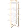 5 five simply smart 5Five - Tendedero de Torre de 40 m - Efecto Madera - Plegable con 4 Ruedas - Gran Capacidad - Carga Máxima 40 kg