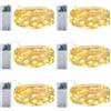 Friedwohl 6 luci a LED con timer, 2 m, 20 LED, filo di rame, per interni, funzionamento a batteria, per feste, camera da letto, Natale, matrimonio, Halloween, decorazione fai da te (bianco caldo)