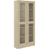 Homgoday Vetrine, libreria con ante in vetro, armadietto autoportante per soggiorno, ufficio, credenza con scaffalatura, rovere Sonoma, 82,5 x 30,5 x 185,5 cm, legno ingegnerizzato