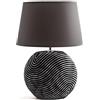 BRUBAKER Lampada da tavolo in ceramica anthracite, paralume anthracite - Altezza 38 cm
