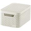 Curver 205840 - Scatola con coperchio, in polipropilene, aspetto vimini, S